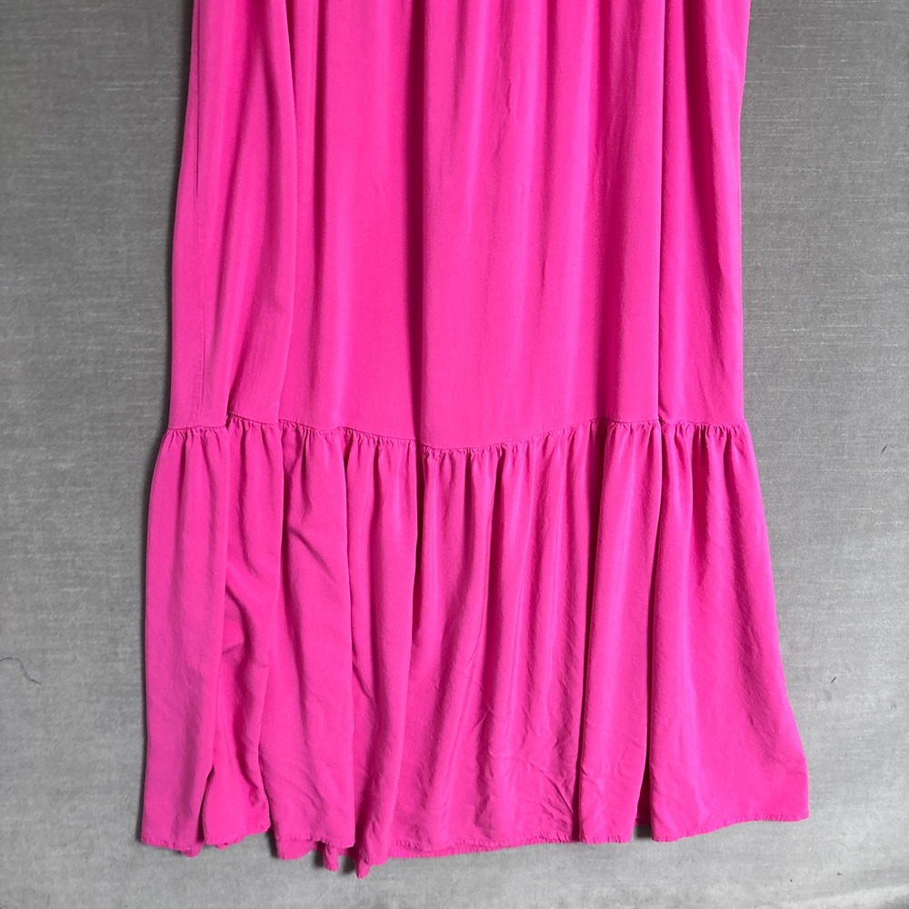 ELOQUII Dress 16 Pink Maxi Ruffle Keyhole Back Tiered Sleeveless Summer Resort - Picture 5 of 12